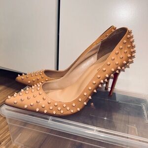 Elegant Studded Tan Heels